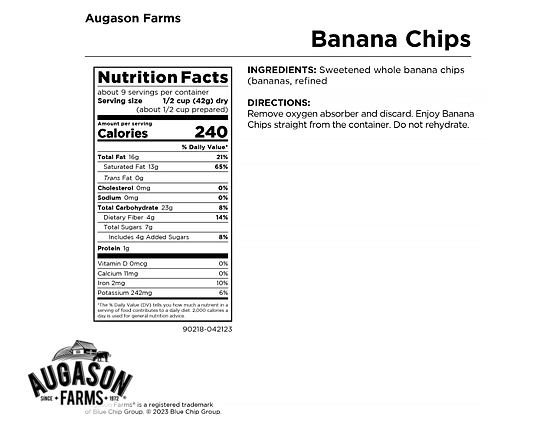 Augason Farms: Banana Chips Pouch